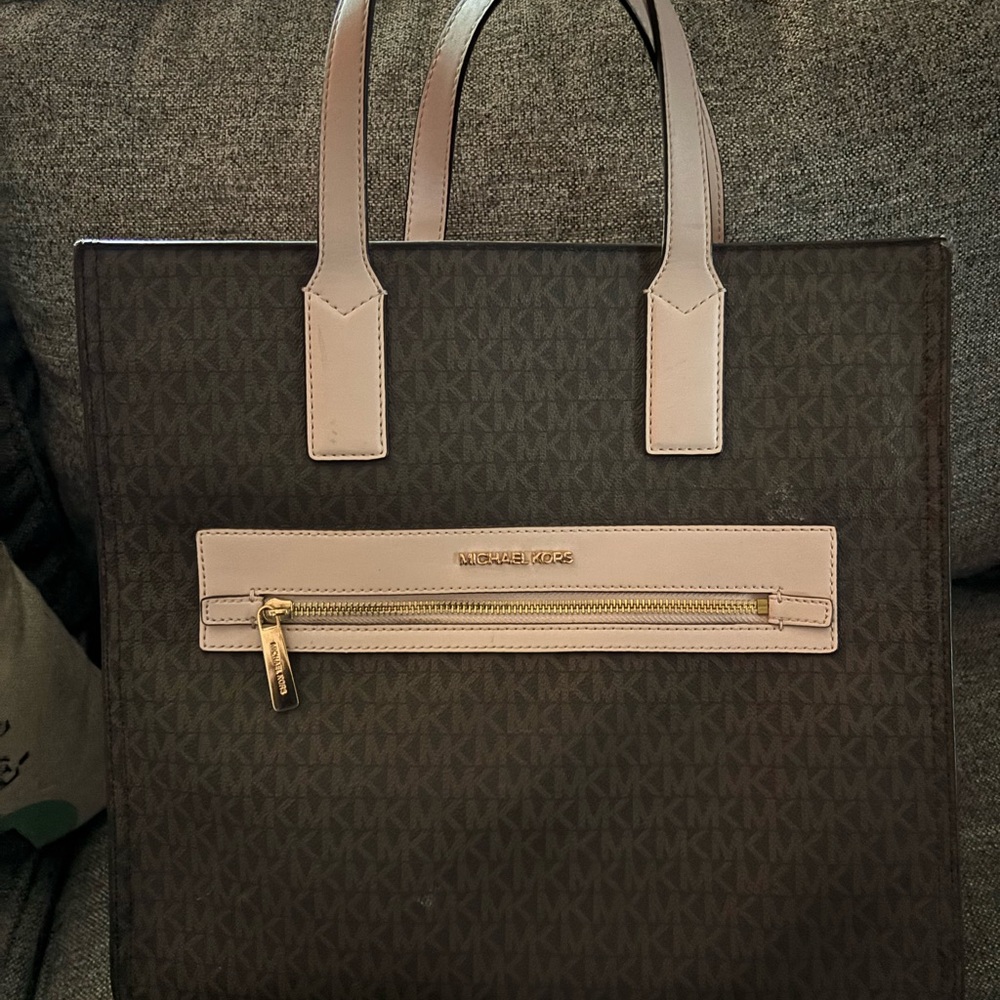 Michael Kors Brown and Tan Tote Bag